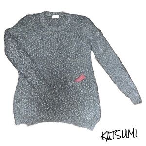 Anthropologie Katsumi Eyelash Knit Sweater Textured Fuzzy Pullover Soft Grunge